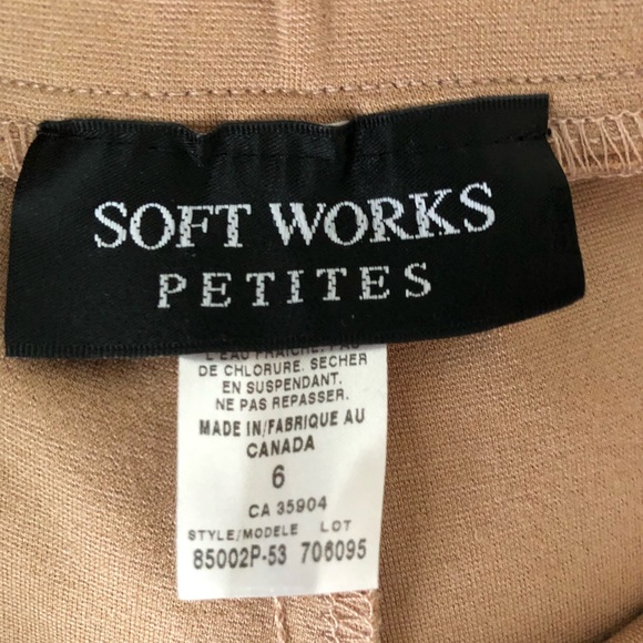 Soft Works Petites Camel Slim Stretch Pants H2 - Picture 2 of 5